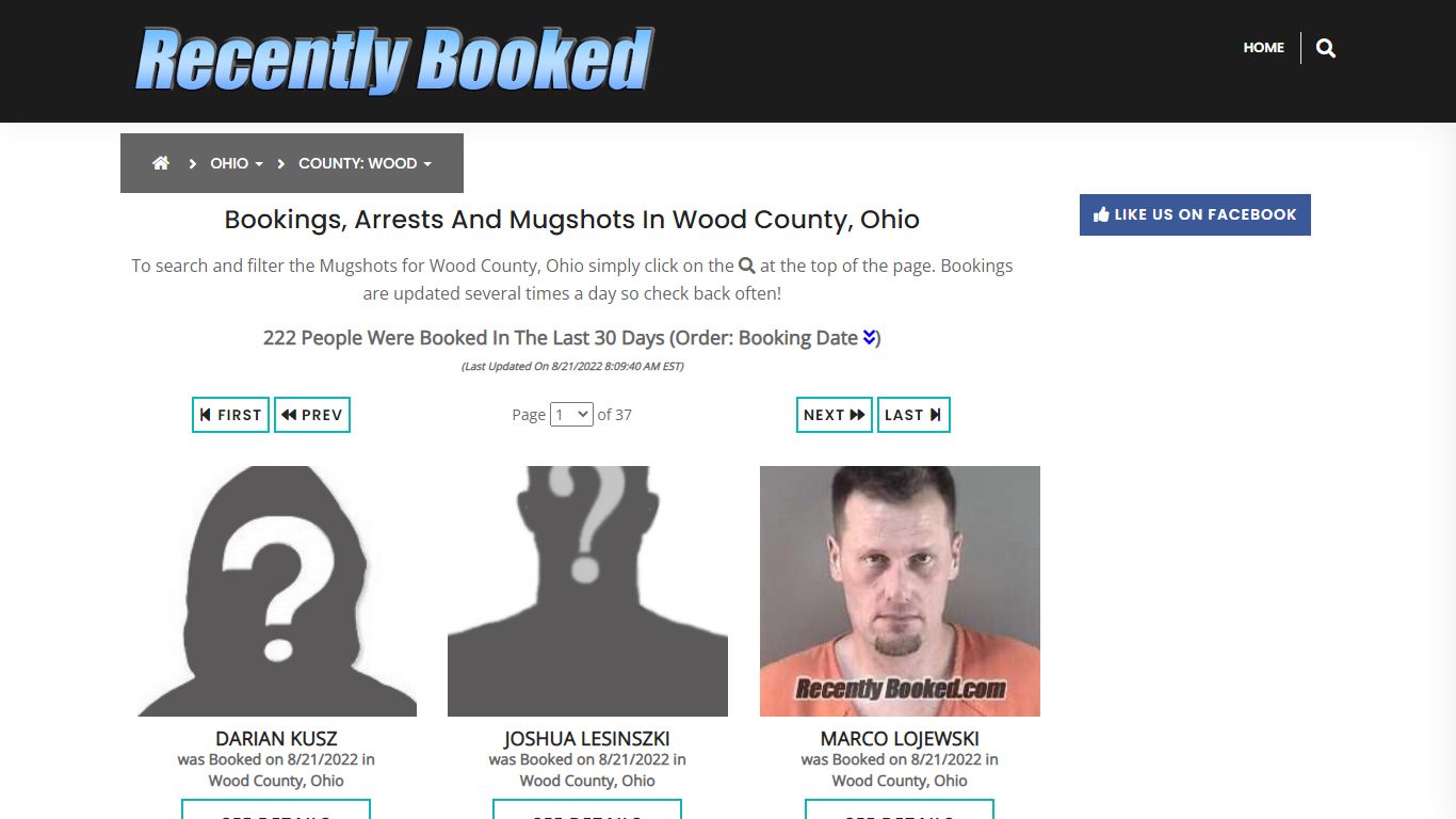 Recent bookings, Arrests, Mugshots in Wood County, Ohio - Recently Booked