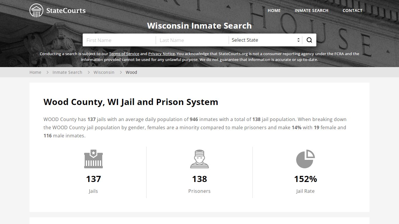 Wood County, WI Inmate Search - StateCourts